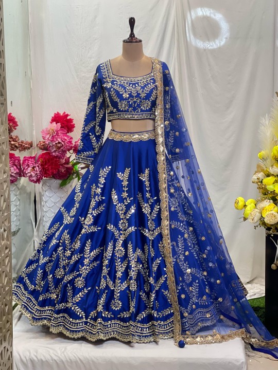 short blous with lehanga - Madaan Cloth House